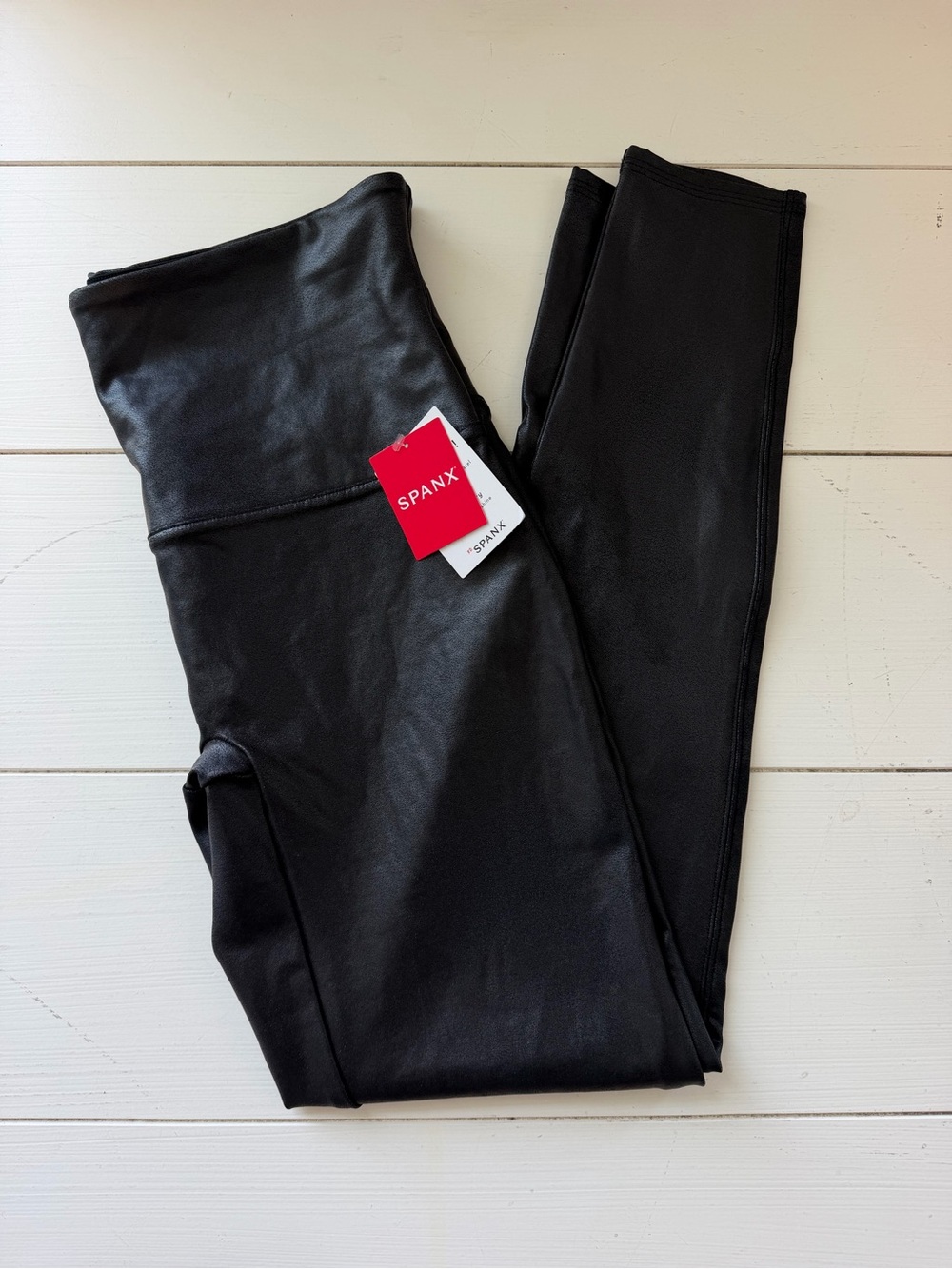 Spanx Faux-Leather Metallic Leggings